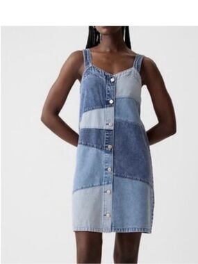 New GAP Patchwork Denim Mini Dress